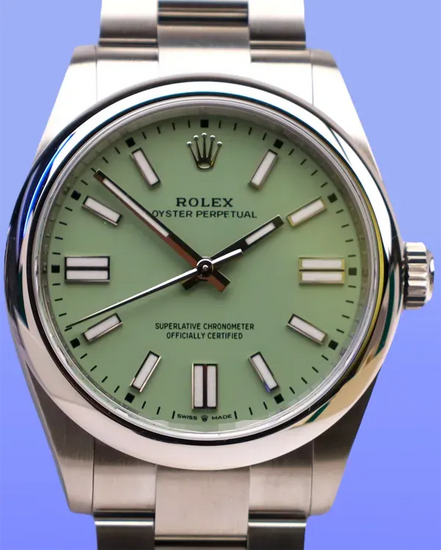 2025 Rolex Oyster Perpetual 41MM Pistachio Dial Oyster Bracelet (134300)