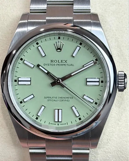 2025 Rolex Oyster Perpetual 41MM Pistachio Dial Oyster Bracelet (134300)
