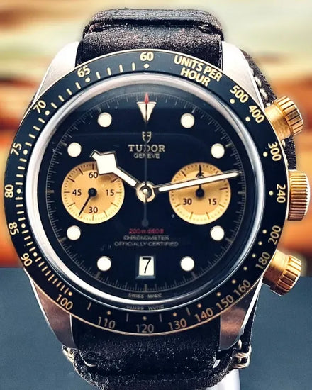 2019 Tudor Black Bay Chrono 41MM Black Dial Leather Strap (79363N)