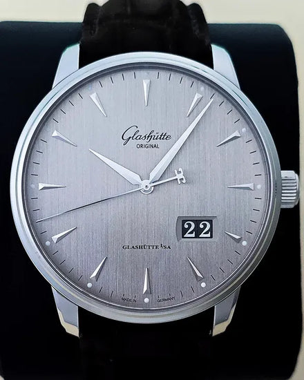 No Reserve - 2022 Glashütte Original Senator Excellence Panorama Date 42MM Grey Dial Leather Strap (1-36-03-03-02-31)