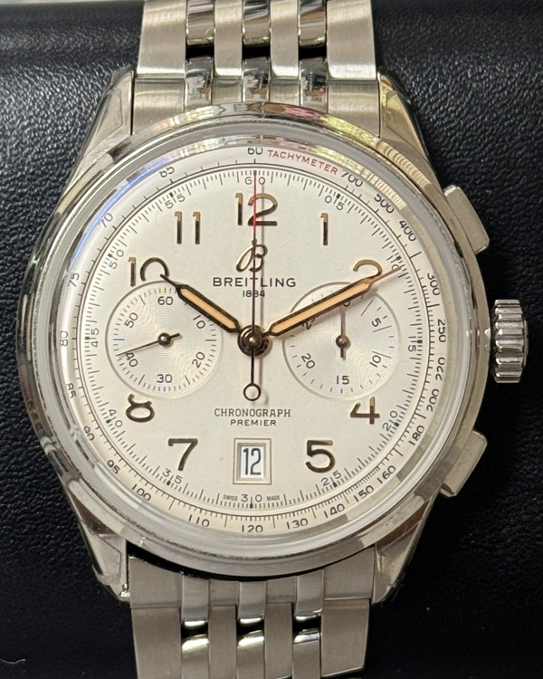 2024 Breitling Premier B01 Chronograph 42MM Cream Dial Steel Bracelet (AB0145211G1A1)