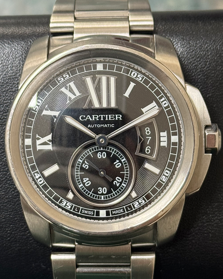 Cartier Calibre de Cartier 42MM Black Dial Steel Bracelet (W7100016)