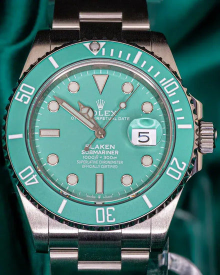 2025 Rolex Submariner Date "Blaken Design" 41MM Aftermarket Turquoise Dial Oyster Bracelet (126610LN)