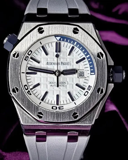 Audemars Piguet Royal Oak Offshore Diver 42MM White Dial Rubber Strap (15710ST.OO.A010CA.01)