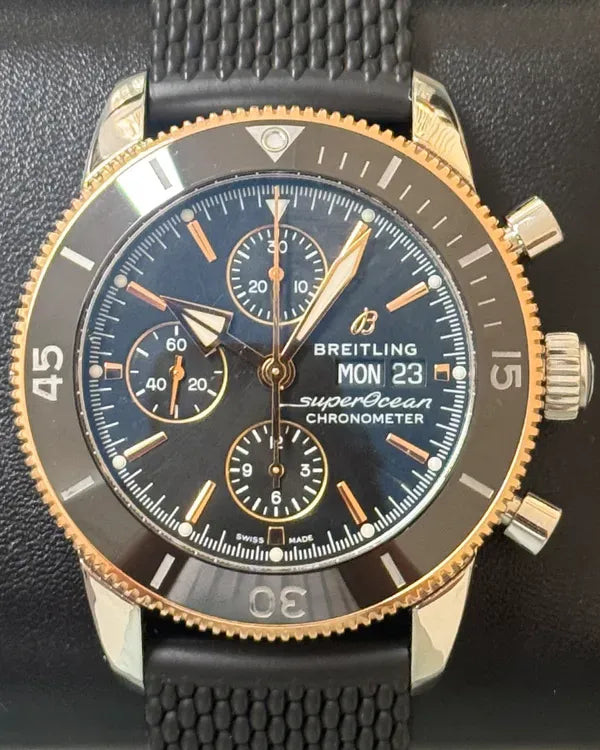 2018 Breitling Superocean Heritage II Chronograph 44MM Black Dial Rubber Strap (U13313121B1A1)