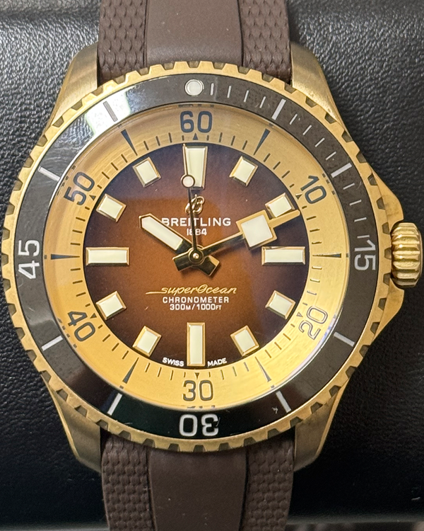 2022 Breitling Superocean 44MM Brown Dial Rubber Strap (N17376201Q1S1)
