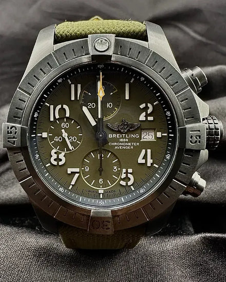 2024 Breitling Avenger Night Mission 45MM Green Dial Textile Strap (V13317101L1X1)