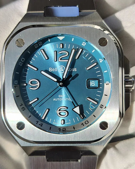 2024 Bell & Ross BR 05 GMT Sky Blue 41MM Blue Dial Steel Bracelet (BR05G-PB-ST/SST)