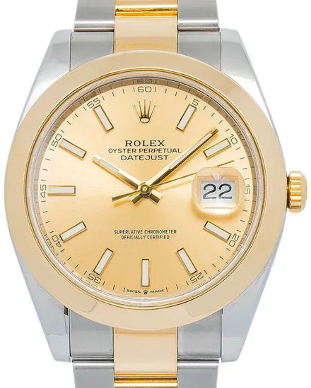 Rolex Datejust 41MM Champagne Dial Two-Tone Oyster Bracelet (126303)
