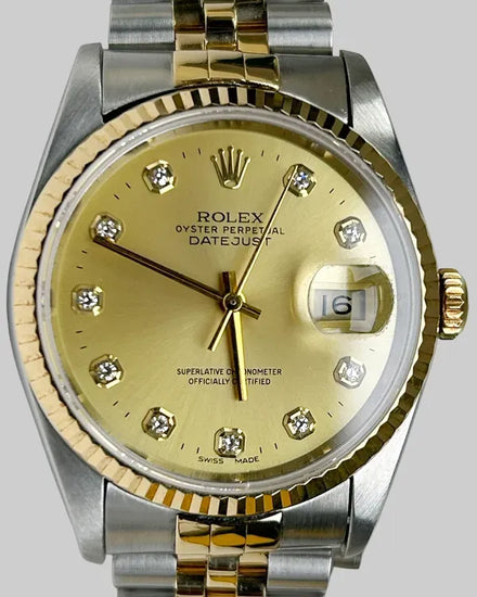 1998 Rolex Datejust 36MM Champagne Dial Two-Tone Jubilee Bracelet (16233)