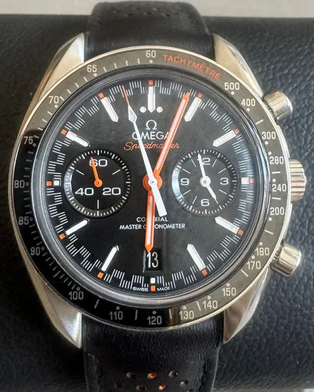 Omega Speedmaster Racing Master Chronometer 44.25MM Black Dial Leather Strap (329.32.44.51.01.001)