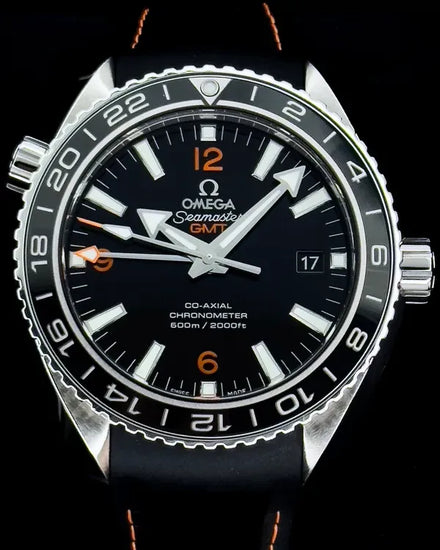 2019 Omega Seamaster Planet Ocean 600M GMT 43.5MM Black Dial Rubber Strap (232.32.44.22.01.002)
