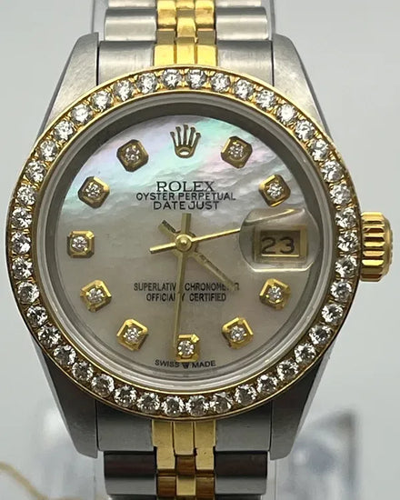 Rolex Lady-Datejust 26MM Aftermarket Mother of Pearl Dial Two-Tone Jubilee Bracelet (69173)