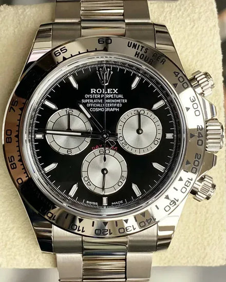 Rolex Cosmograph Daytona 40MM Black Dial White Gold Oyster Bracelet (126509)