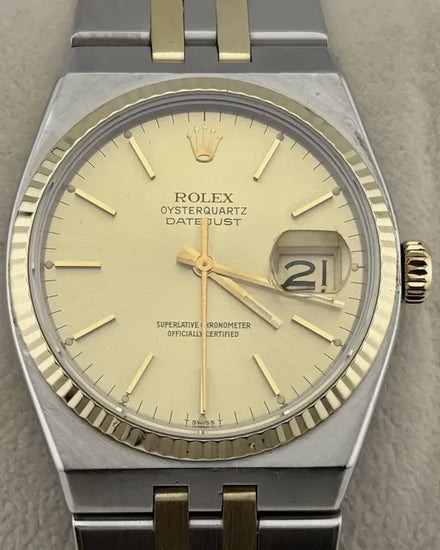 Rolex Datejust Oysterquartz 36MM Quartz Champagne Dial Two-Tone Oysterquartz Bracelet (17013)