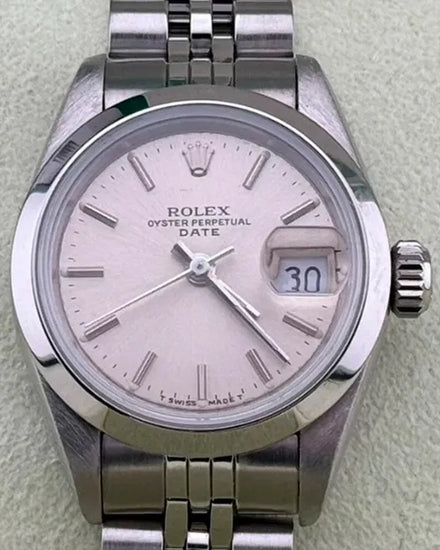 1990 (L Serial) Rolex Oyster Perpetual Lady Date 26MM Silver Dial Jubilee Bracelet (69160)