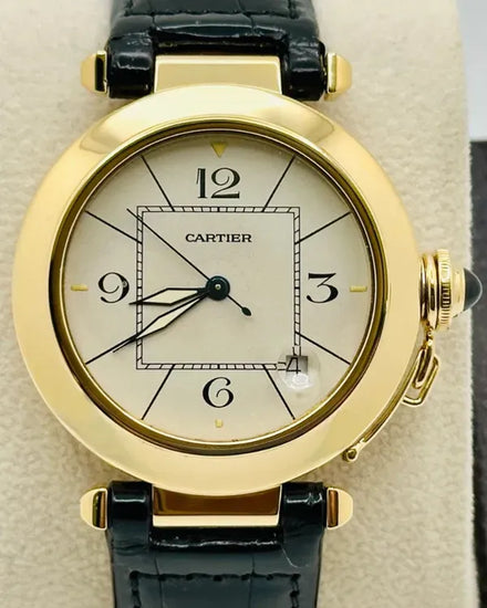 Cartier Pasha De Cartier 38MM White Dial Leather Strap (820901)