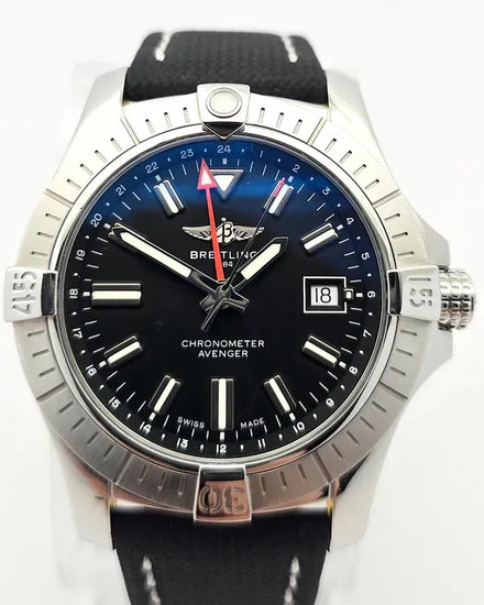 Breitling Avenger Automatic GMT 43MM Black Dial Leather Strap (A32397101B1X1)