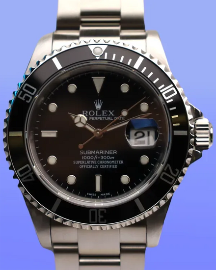 No Reserve - 2005 Rolex Submariner Date 40MM Black Dial Oyster Bracelet (16610)