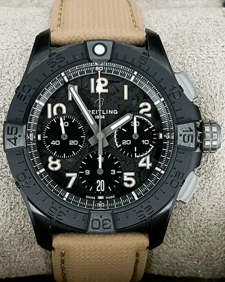 2024 Breitling Avenger B01 "Night Mission" 42MM Carbon Fiber Dial Leather Strap (SB0146)