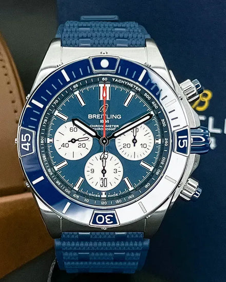 Breitling Chronomat B01 44MM Blue Dial Rubber Strap (AB0136161C1S1)