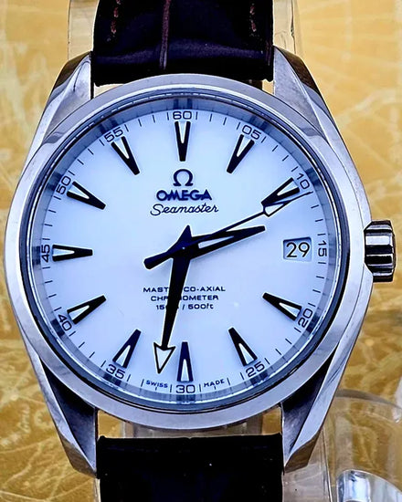 2019 Omega Seamaster Aqua Terra 150M "Good Planet" 38.5MM White Dial Leather Strap (231.92.39.21.04.001)