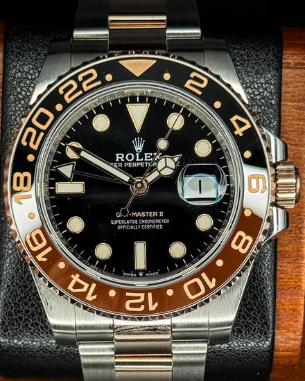 2018 Rolex GMT-Master II "Rootbeer" 40MM Black Dial Two-Tone Oyster Bracelet (126711CHNR)