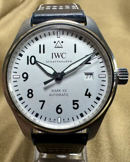 2025 IWC Schaffhausen Pilot Mark XX 40MM White Dial Leather Strap (IW328208)
