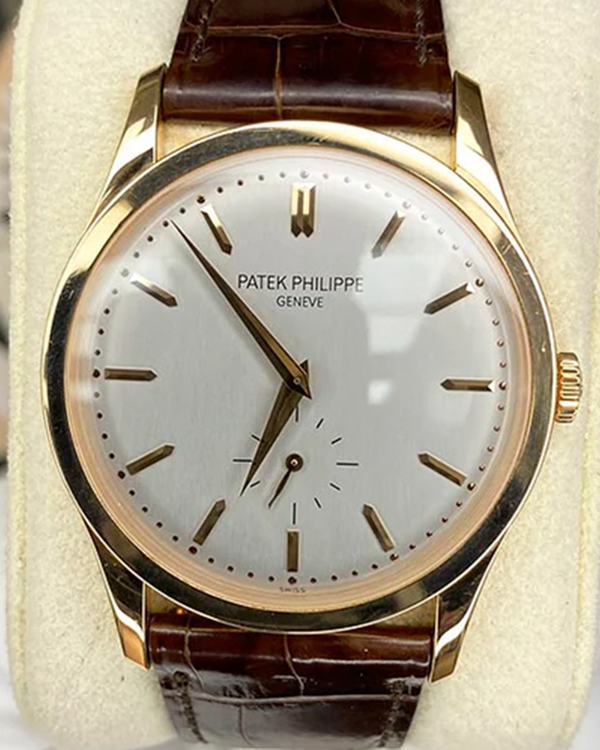 Patek Philippe Calatrava 37MM Silver Dial Leather Strap (5196R-001)