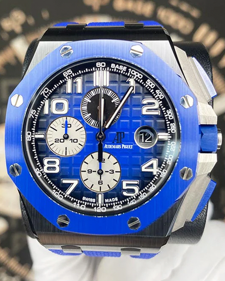 Audemars Piguet Royal Oak Offshore Chronograph 44MM Blue Dial Rubber Strap (26405CE.OO.A030CA.01)