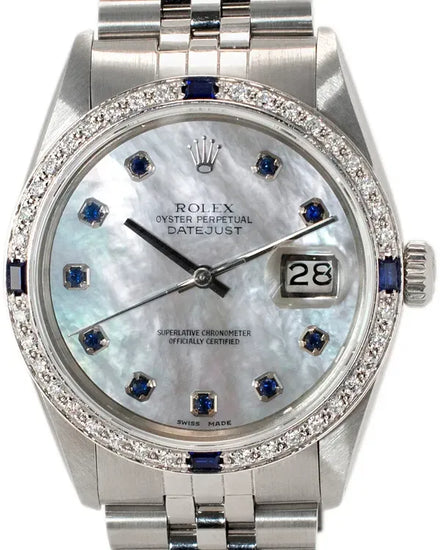 Rolex Datejust 36MM Aftermarket Mother of Pearl Dial Jubilee Bracelet (16014)