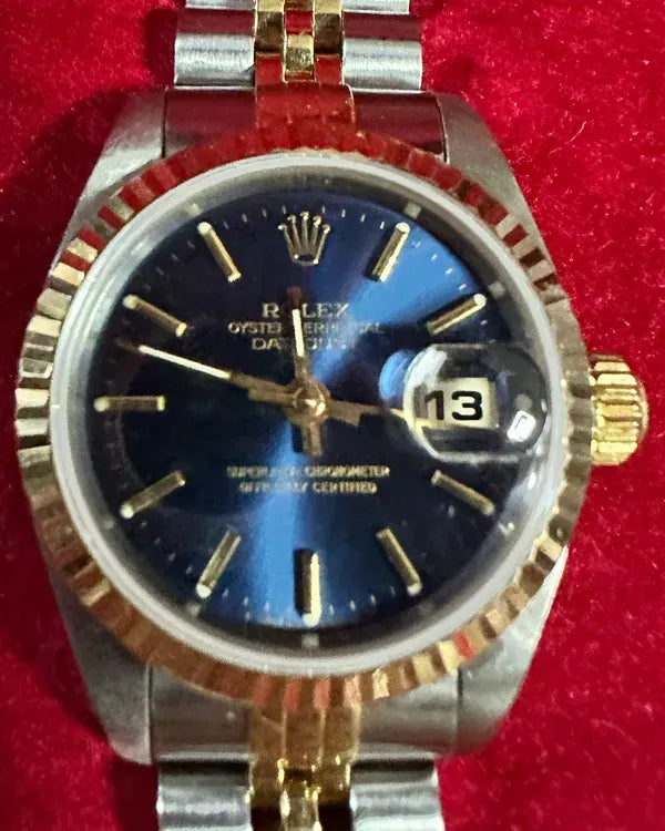 Rolex Lady-Datejust 26MM Blue Dial Two-Tone Jubilee Bracelet (69173)