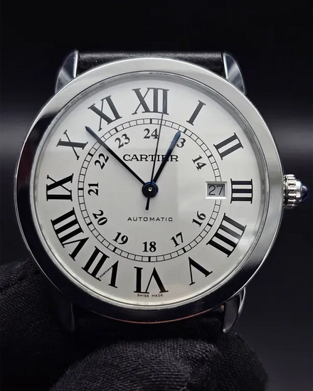 2020 Cartier Ronde De Cartier Solo XL 42MM White Dial Leather Strap (WSRN0022)