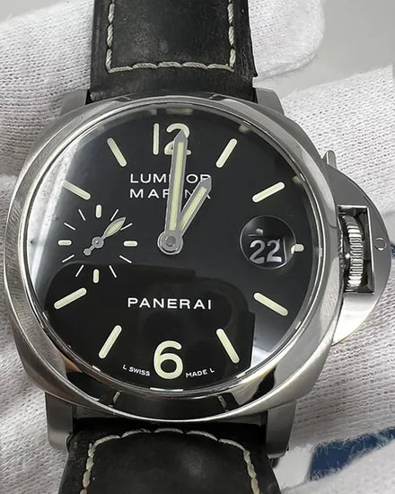 Panerai Luminor Marina 40MM Black Dial Leather Strap (PAM00048)
