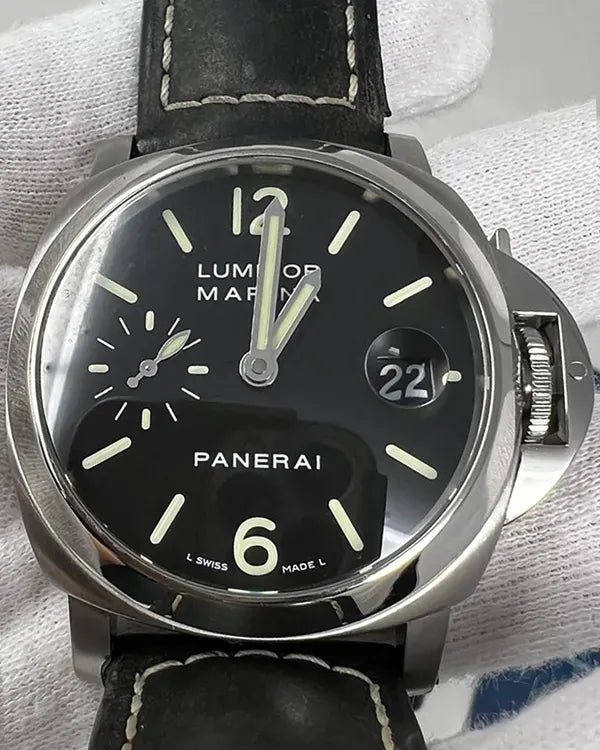 Panerai Luminor Marina 40MM Black Dial Leather Strap (PAM00048)