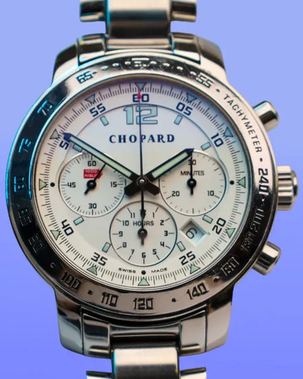 No Reserve - Chopard Mille Miglia Chronograph 40.5MM White Dial Steel Bracelet (8933)