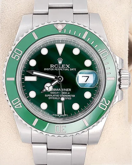 2016 Rolex Submariner Date "Hulk" 40MM Green Dial Oyster Bracelet (116610LV)