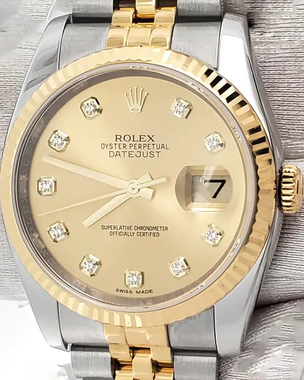 Rolex Datejust 36MM Champagne Dial Two-Tone Jubilee Bracelet (116233)