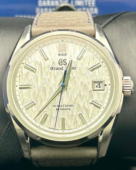 2022 Grand Seiko Evolution 9 "White Birch" 40MM Silver Dial Aftermarket Leather Strap (SLGH005G)
