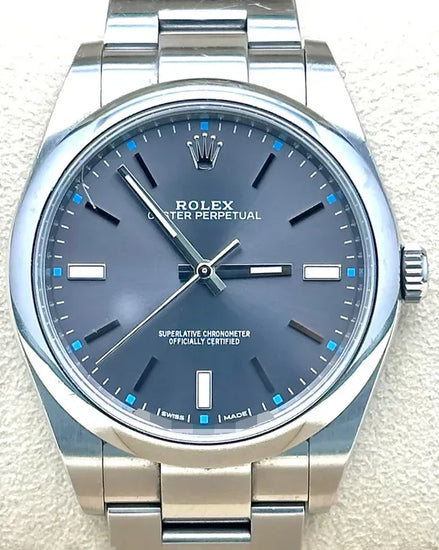 2018 Rolex Oyster Perpetual 39MM Rhodium Dial Oyster Bracelet (114300)