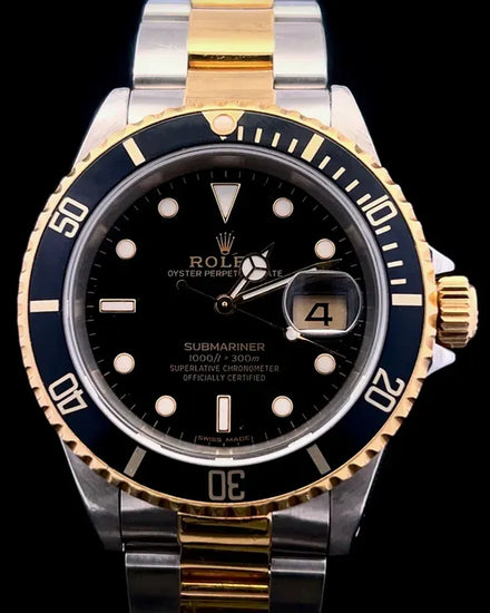 Rolex Submariner Date 40MM Black Dial Two-Tone Oyster Bracelet (16613)