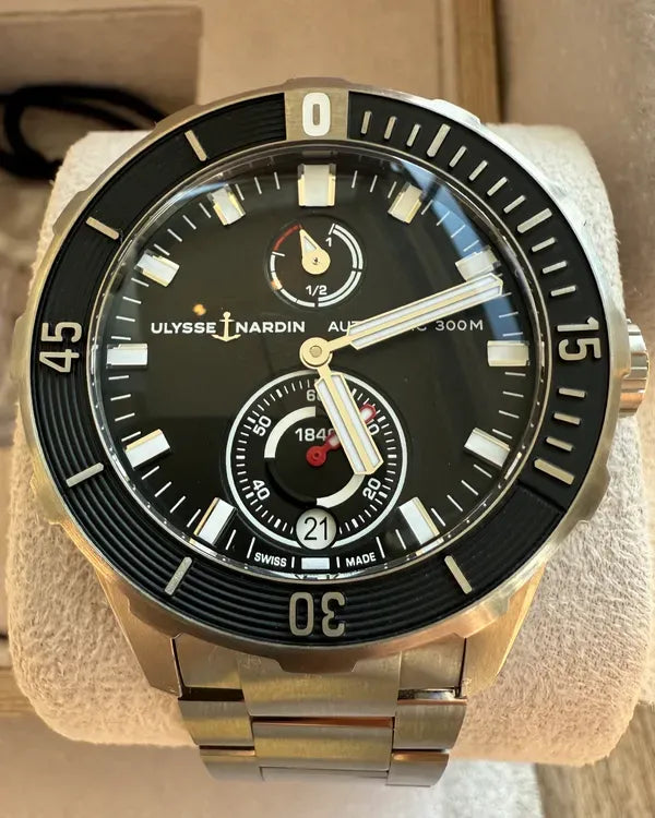 2023 Ulysse Nardin Marine Diver Chronometer 44MM Black Dial Titanium Bracelet (1183-170-3/92)