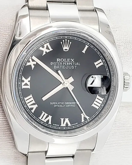 2016 Rolex Datejust 36MM Black Dial Oyster Bracelet (116200)