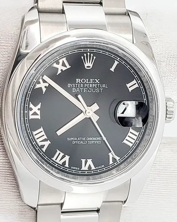 2016 Rolex Datejust 36MM Black Dial Oyster Bracelet (116200)
