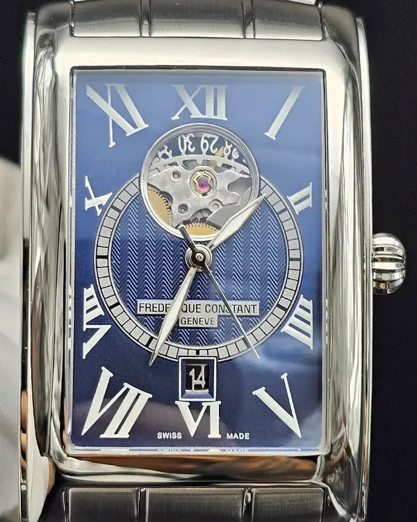 No Reserve - Frederique Constant Classics Carree 47MM Blue Dial Steel Bracelet (FC-315DNS4C26B)