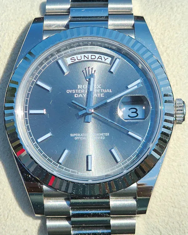 2024 Rolex Day-Date 40MM Slate Dial White Gold President Bracelet (228239)