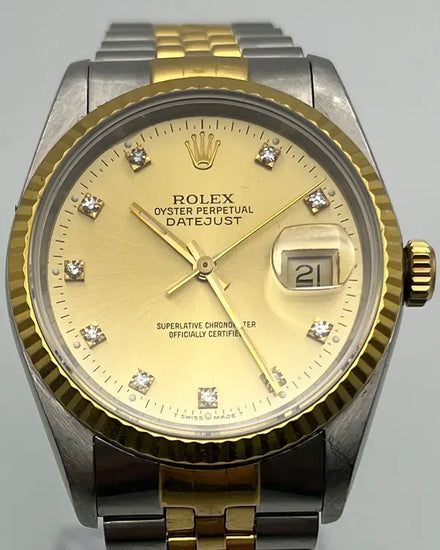 Rolex Datejust 36MM Aftermarket Champagne Dial Two-Tone Jubilee Bracelet (16233)
