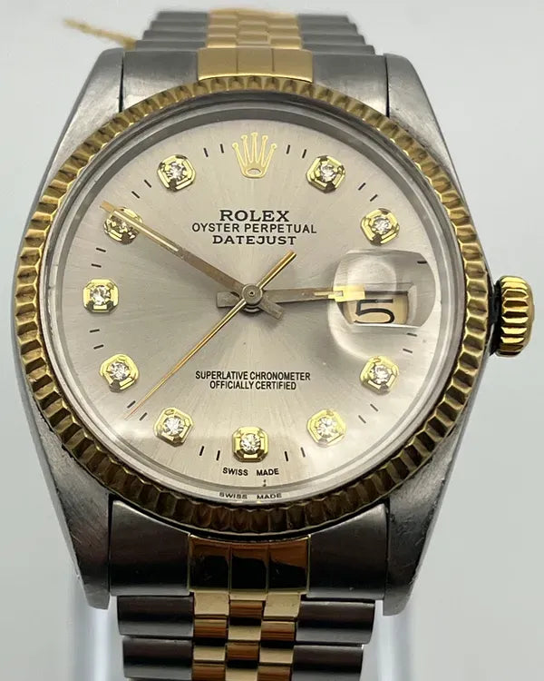 Rolex Datejust 36MM Aftermarket Silver Dial Two-Tone Jubilee Bracelet (16013)
