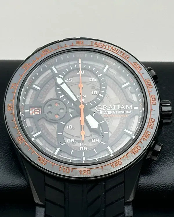Graham Silverstone RS 46MM Black Dial Rubber Strap (2STCB.B04A)