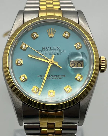 Rolex Datejust 36MM Aftermarket "Tiffany" Blue Dial Two-Tone Jubilee Bracelet (16233)